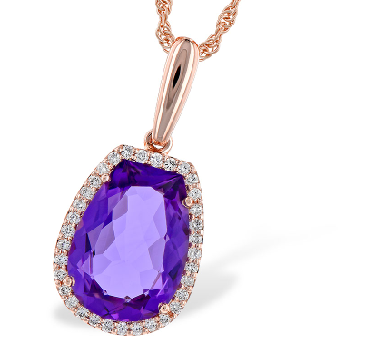 Amethyst and Diamond Pendant