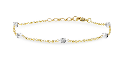 Bezel Set Diamond Chain Bracelet