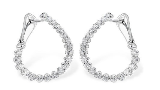 Twist Hoop Diamond Earrings