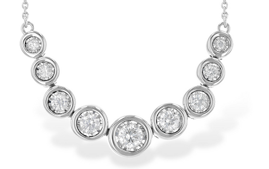 Bezel Set Multi Diamond Necklace