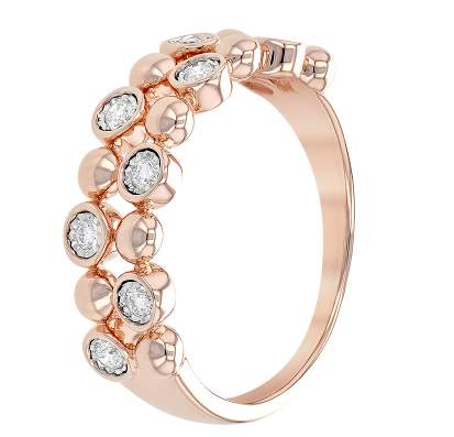 Bubble Diamond Double Band Ring