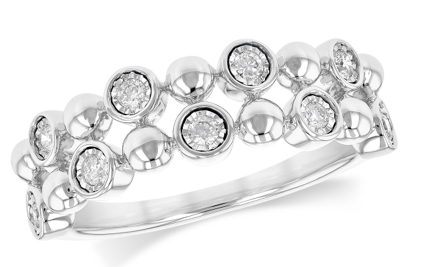 Bubble Diamond Double Band Ring