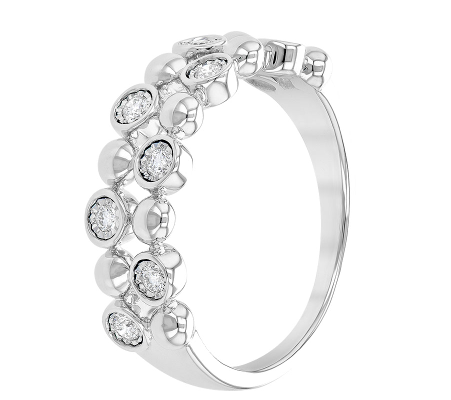 Bubble Diamond Double Band Ring