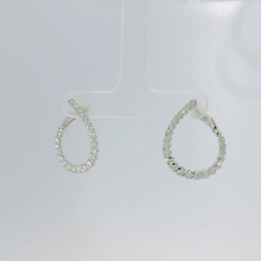 Twist Hoop Diamond Earrings