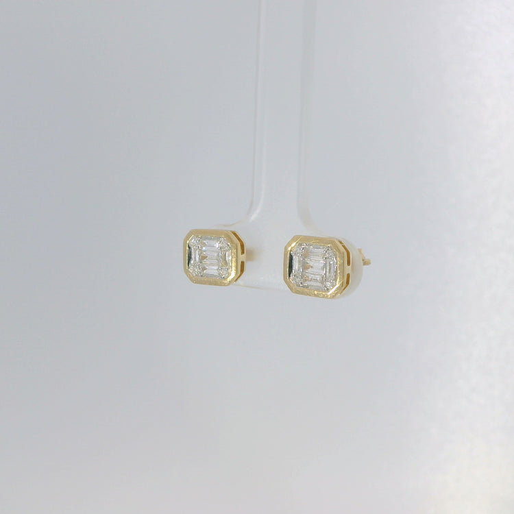 Multi Diamond Stud Earrings