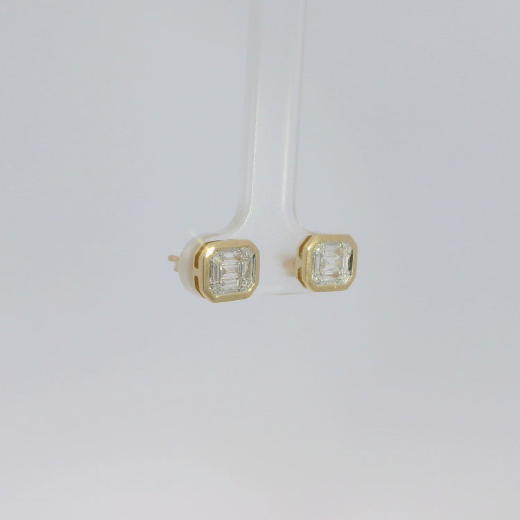 Multi Diamond Stud Earrings