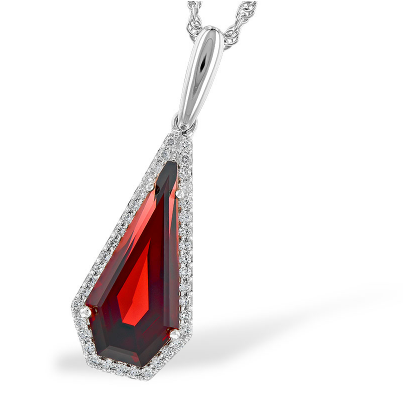 Garnet and Diamond Pendant