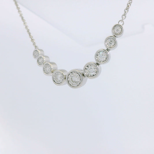 Bezel Set Multi Diamond Necklace