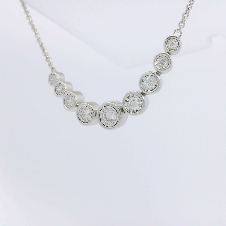 Bezel Set Multi Diamond Necklace