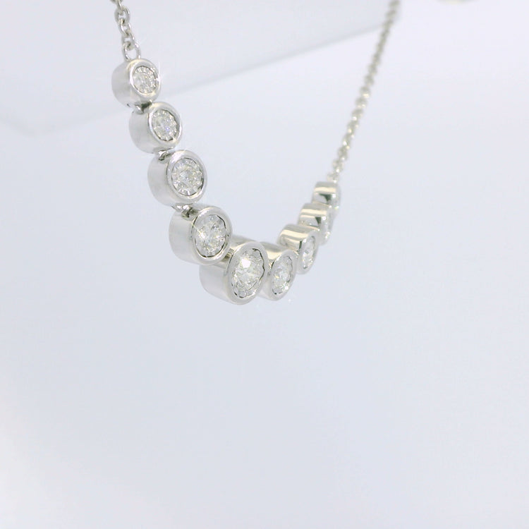 Bezel Set Multi Diamond Necklace