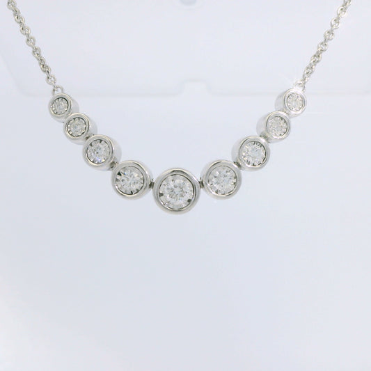 Bezel Set Multi Diamond Necklace