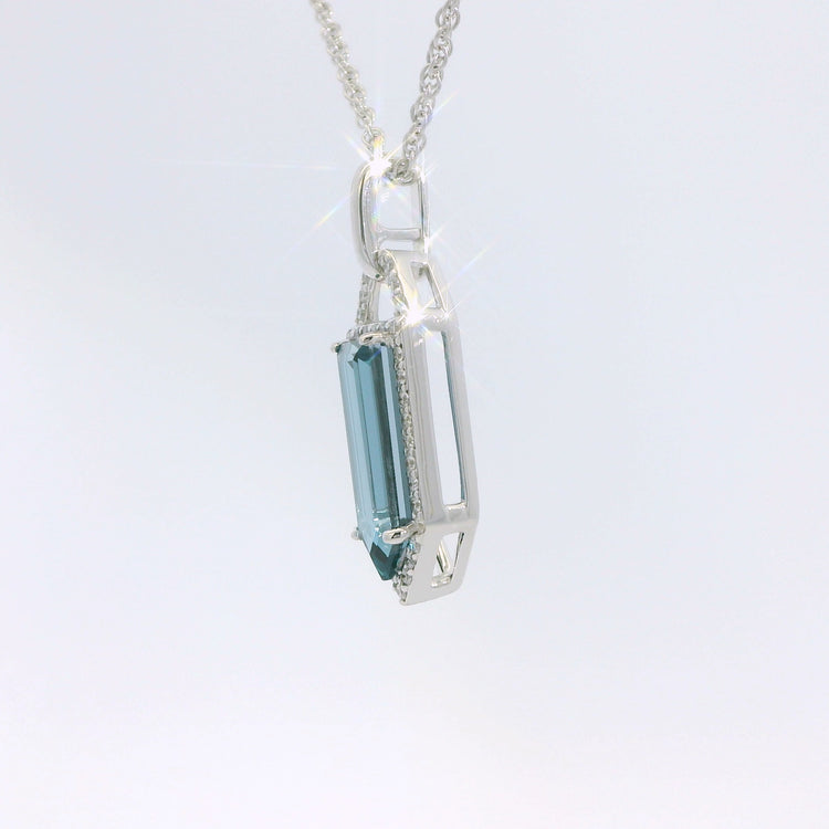 London Blue Topaz and Diamond Pendant