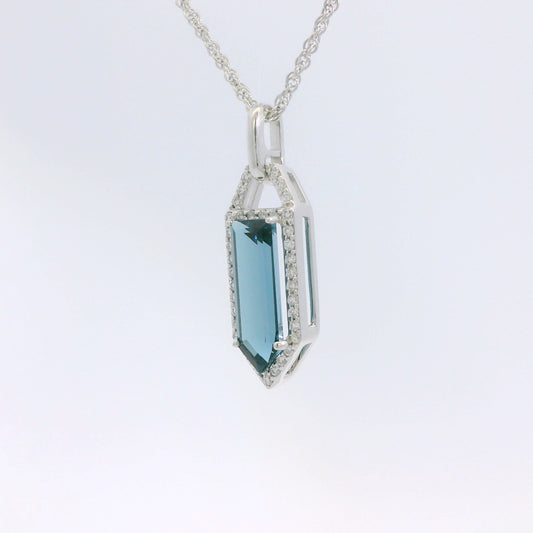 London Blue Topaz and Diamond Pendant