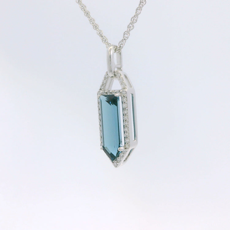 London Blue Topaz and Diamond Pendant