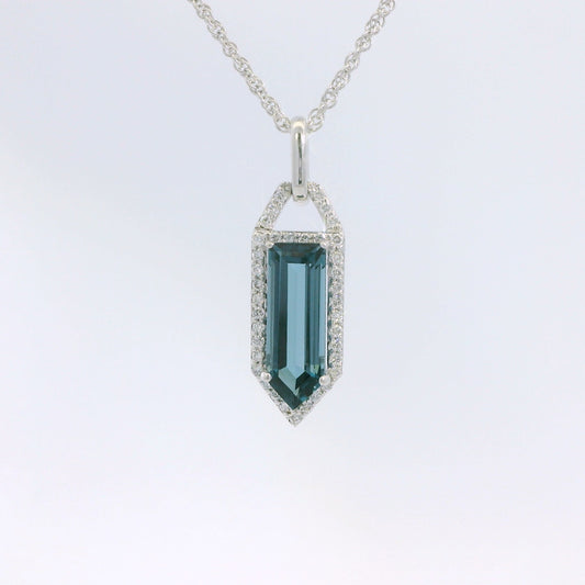 London Blue Topaz and Diamond Pendant