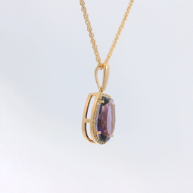 Amethyst and Diamond Pendant