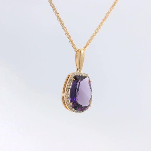 Amethyst and Diamond Pendant