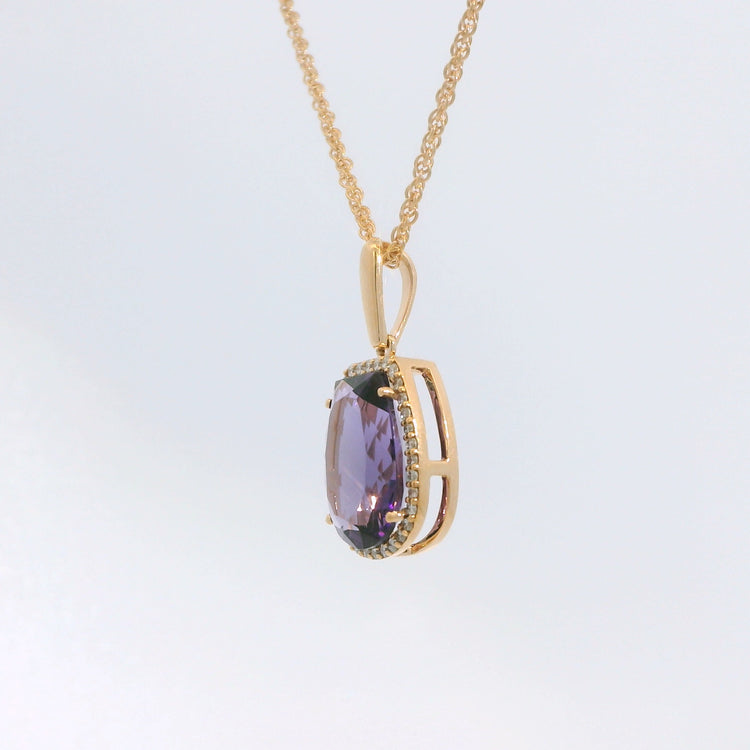 Amethyst and Diamond Pendant