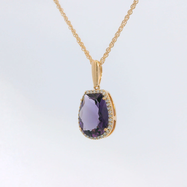 Amethyst and Diamond Pendant