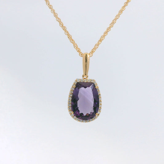 Amethyst and Diamond Pendant