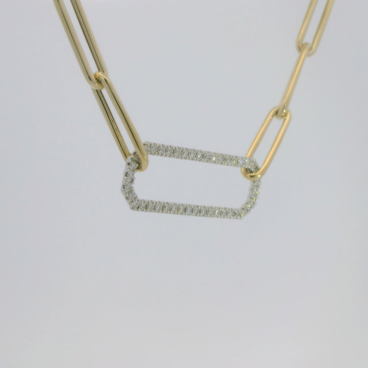 Diamond Paperclip Necklace