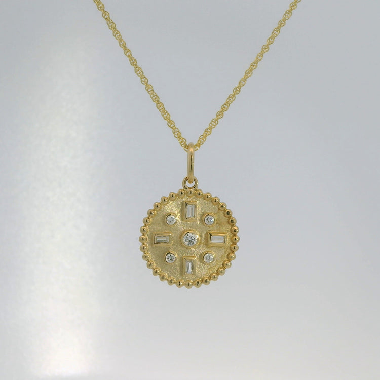 Circle Pendant with Diamonds