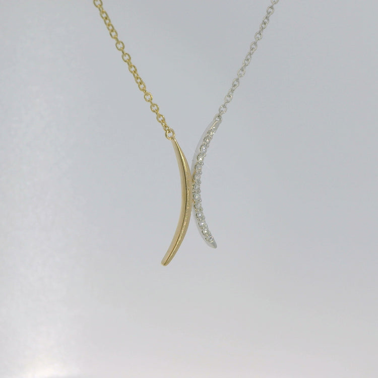 Curved H Diamond Necklace