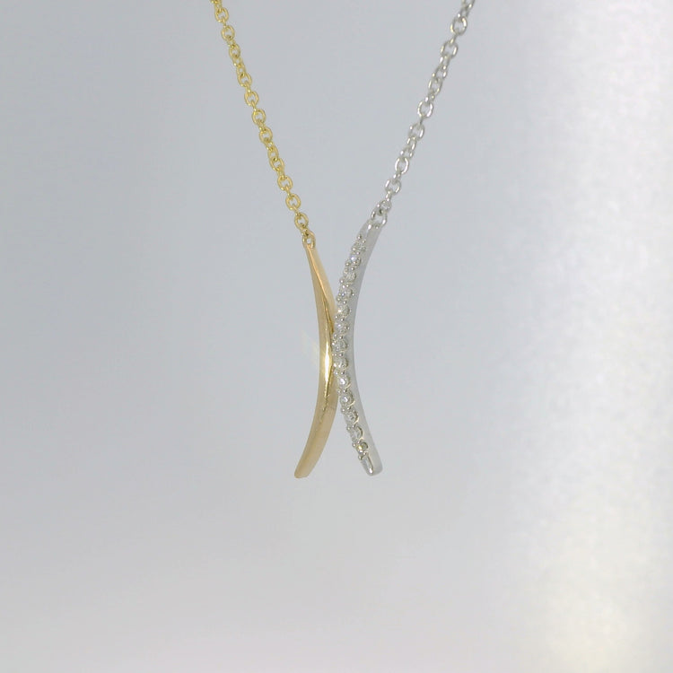 Curved H Diamond Necklace