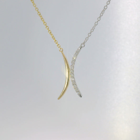 Curved H Diamond Necklace