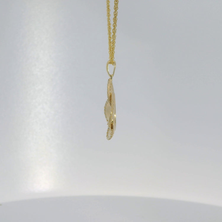 Diamond Set Teardrop Layered Pendant