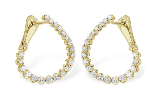 Twist Hoop Diamond Earrings