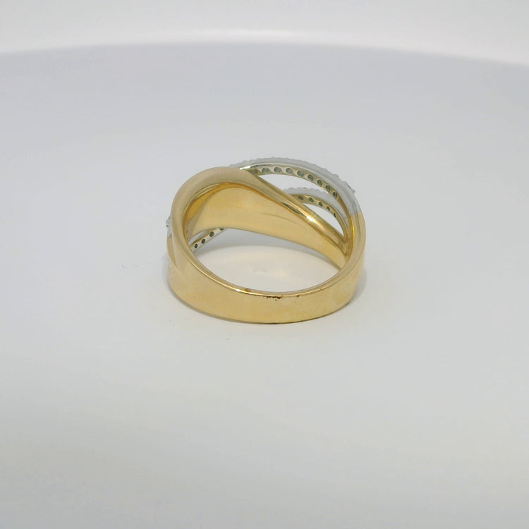 Layered Band Two Tone Ring