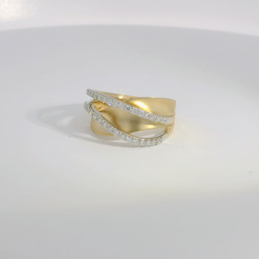 Layered Band Two Tone Ring