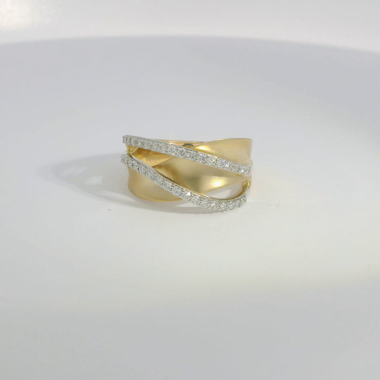 Layered Band Two Tone Ring