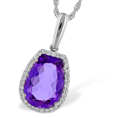 Amethyst and Diamond Pendant