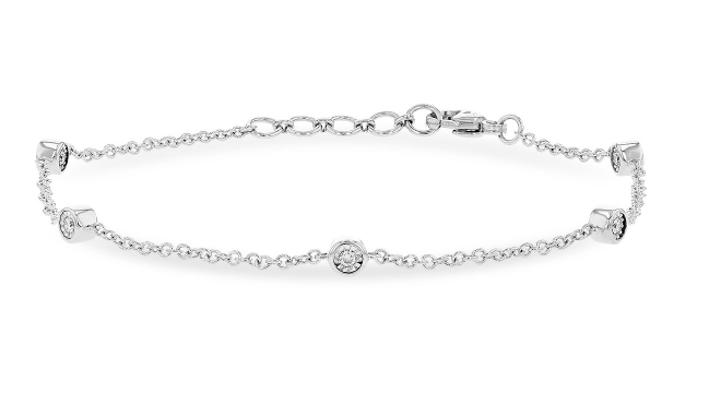 Bezel Set Diamond Chain Bracelet