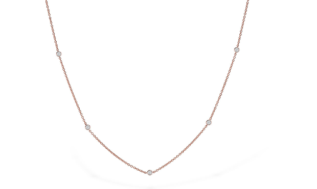 Bezel Set Diamond Chain Necklace