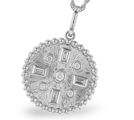 Circle Pendant with Diamonds