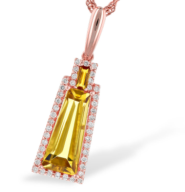 Citrine and Diamond Pendant