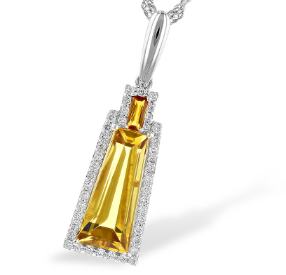 Citrine and Diamond Pendant