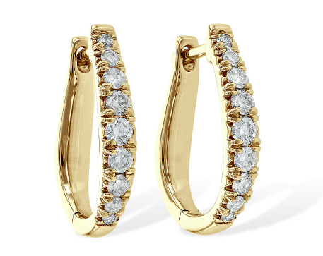 Diamond Teardrop Hoop Earrings