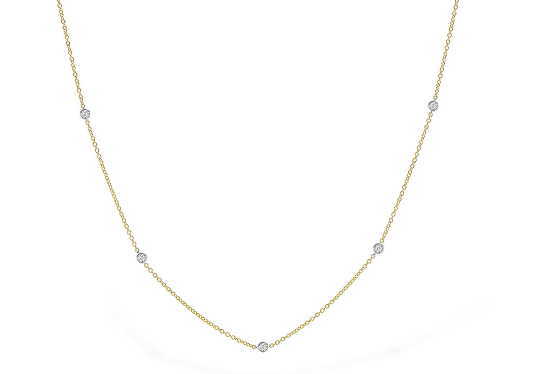 Bezel Set Diamond Chain Necklace