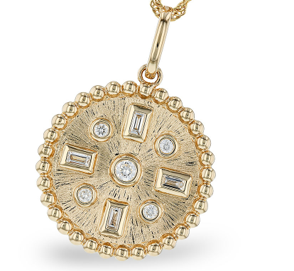 Circle Pendant with Diamonds