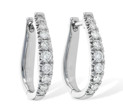 Diamond Teardrop Hoop Earrings