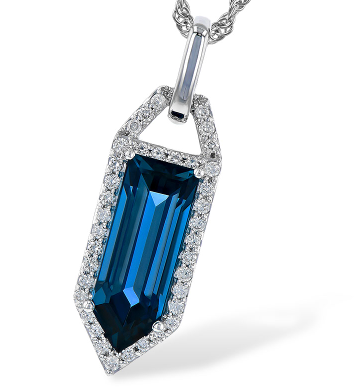 London Blue Topaz and Diamond Pendant