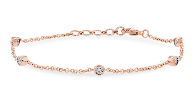 Bezel Set Diamond Chain Bracelet