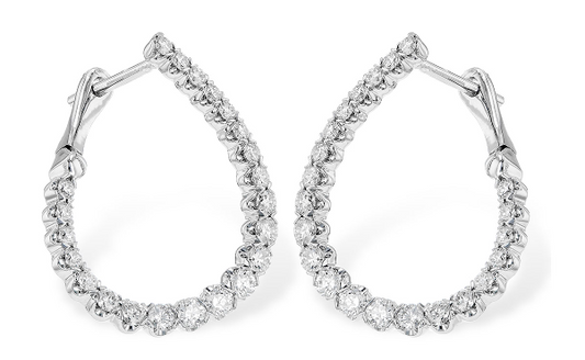 Twisted Diamond Hoop Earrings