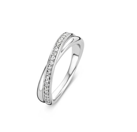 CZ Cross Band Ring