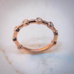 14K Solid Gold Bezel Diamond Ring